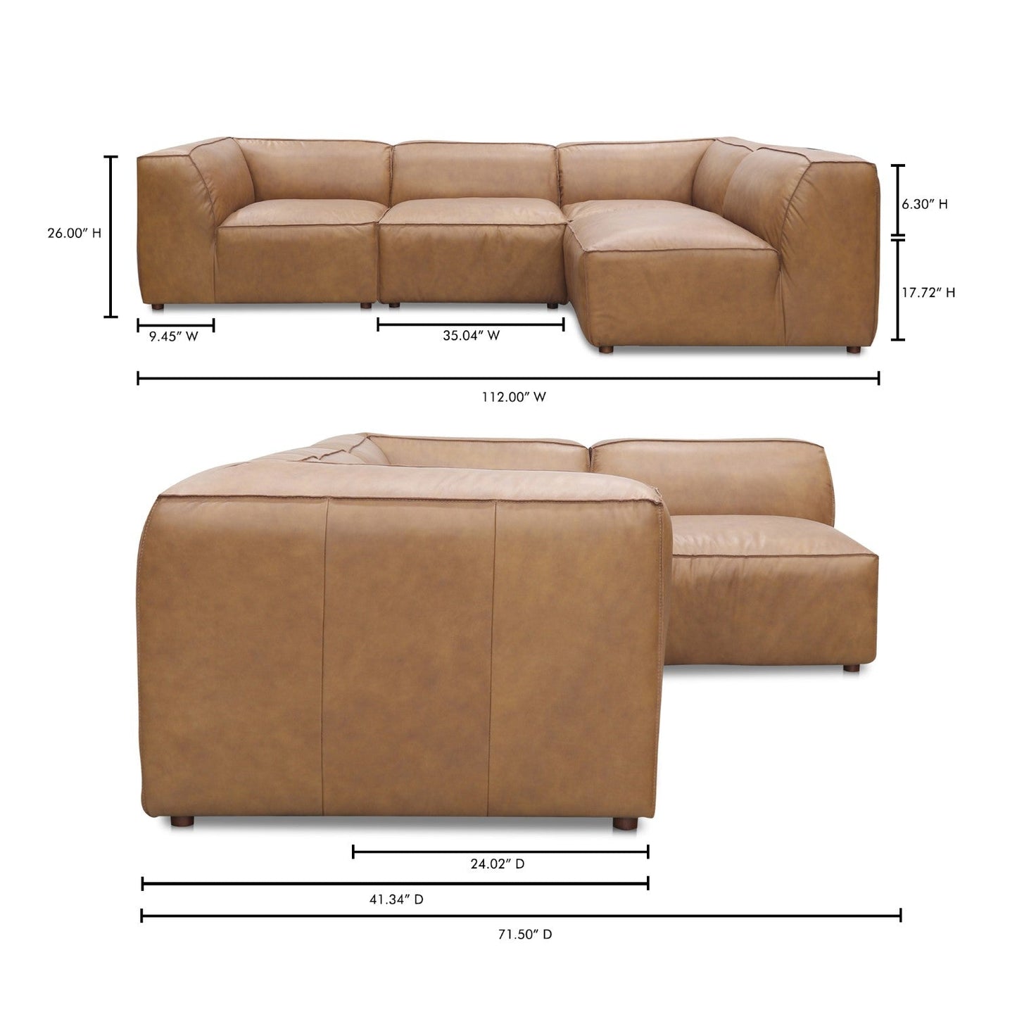 Form Signature Modular Leather Sectional