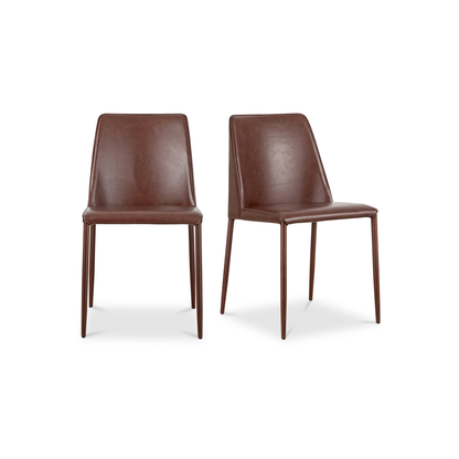 Nora Chair Smoked Cherry Vegan Leather Dining - Set of 2