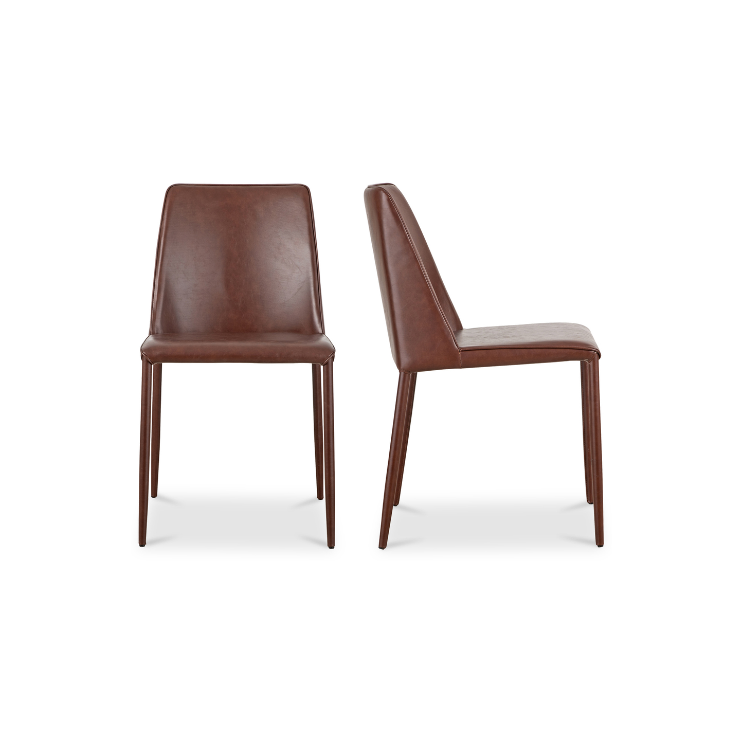 Nora Chair Smoked Cherry Vegan Leather Dining - Set of 2