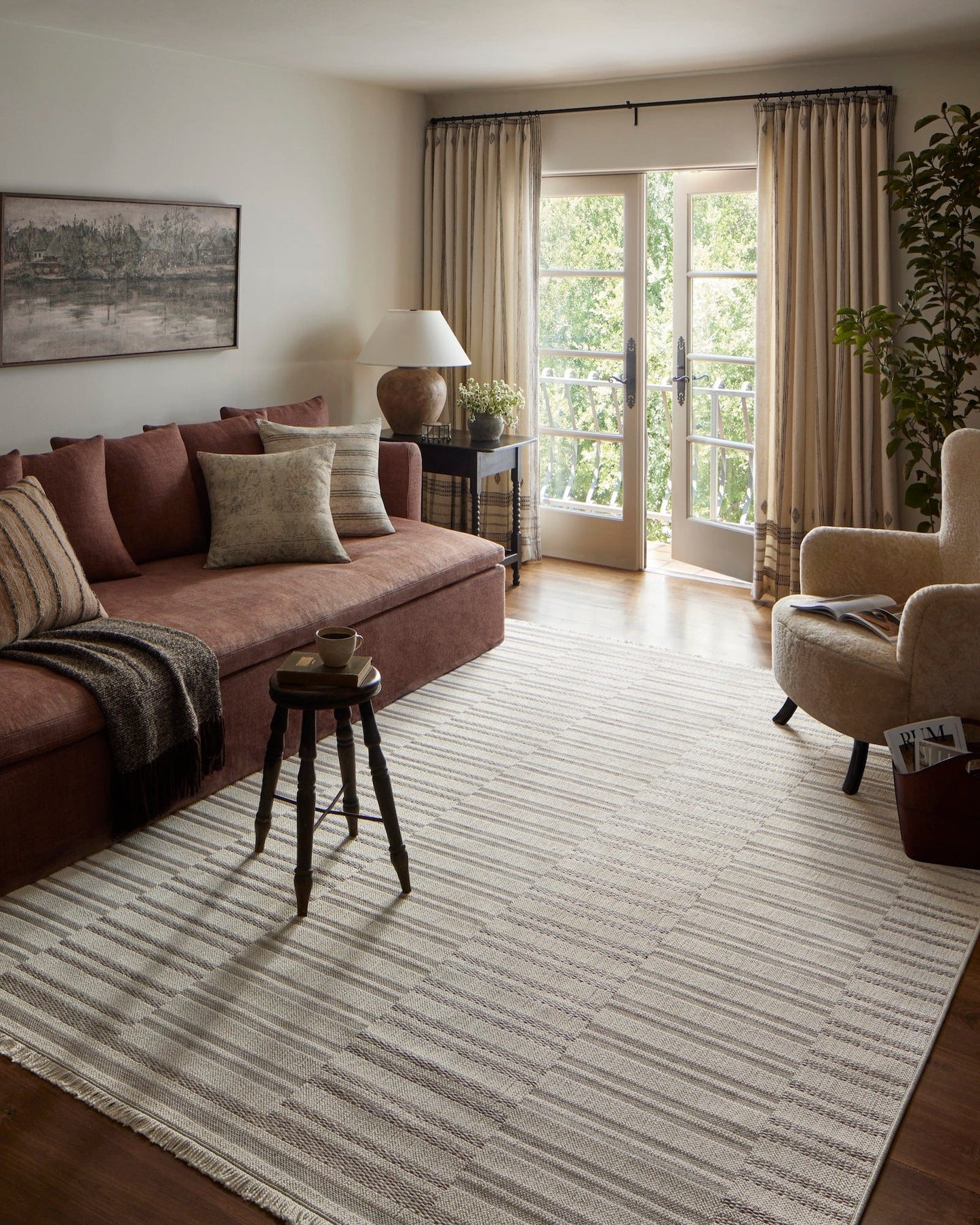 Amber Lewis x Loloi Malibu Indoor/Outdoor Rug - Ivory/Dove