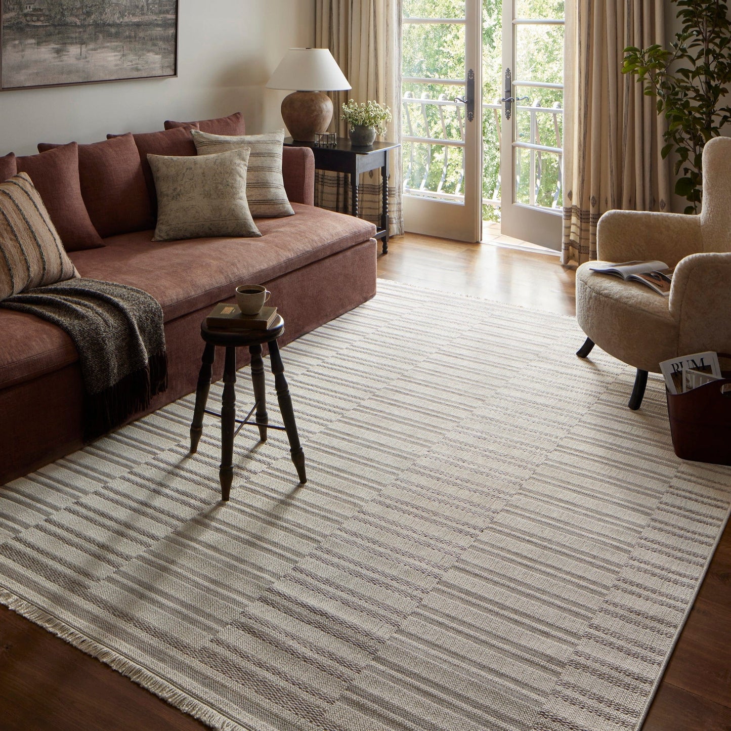 Amber Lewis x Loloi Malibu Indoor/Outdoor Rug - Ivory/Dove